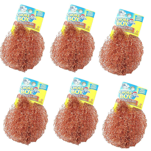 Chore Boy Pure Copper Scrubbers, Pack of 6